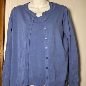 August Silk Light Blue Cardigan & Shell